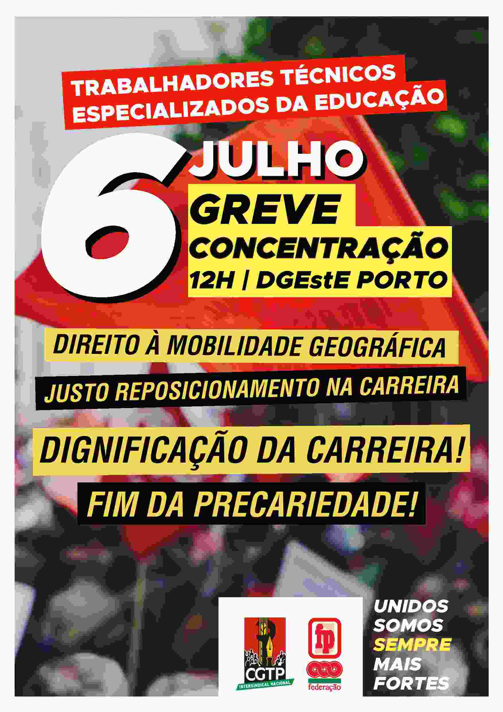 6 julho | Greve e concentração | 12h DGEstE Porto