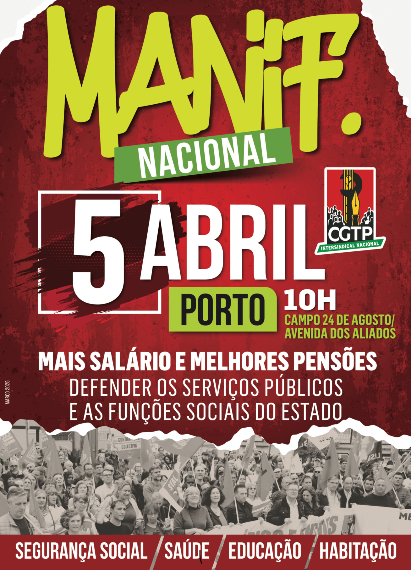Todos à rua em 5 de abril!