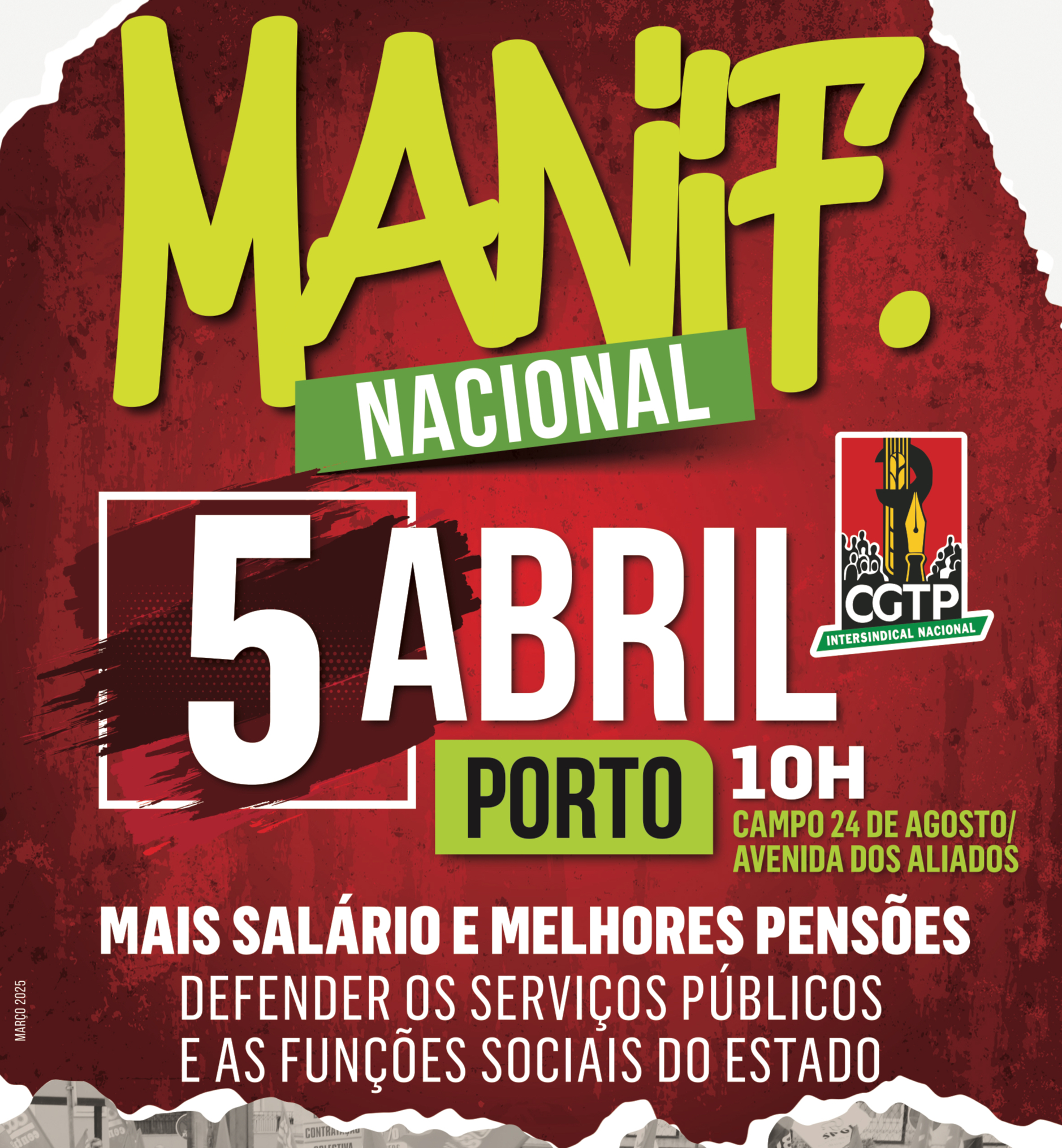 Todos à rua em 5 de abril!